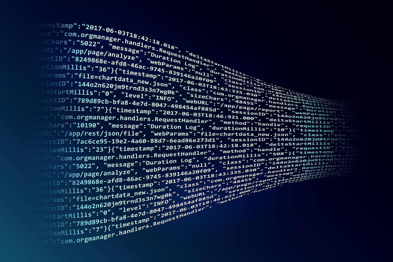 Stream of operational data being processed